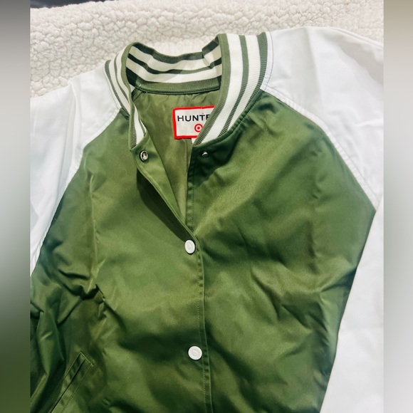 Hunter Target Olive Green White Varsity Swing Jacket Womens Size XL NEW - Picture 5 of 12